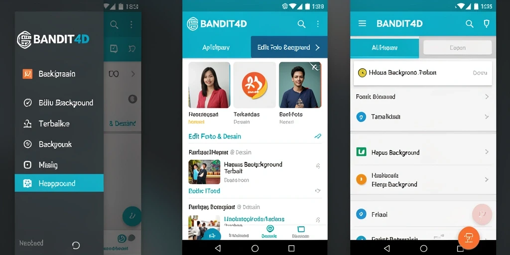 Antarmuka intuitif BANDIT4D untuk menghapus background.