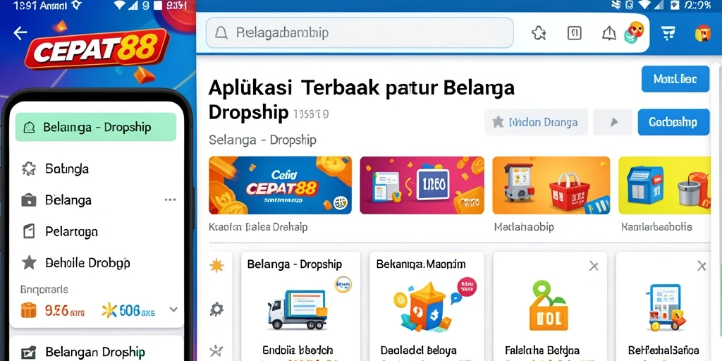 Tampilan antarmuka aplikasi CEPAT88 yang user-friendly dan fitur dropship.