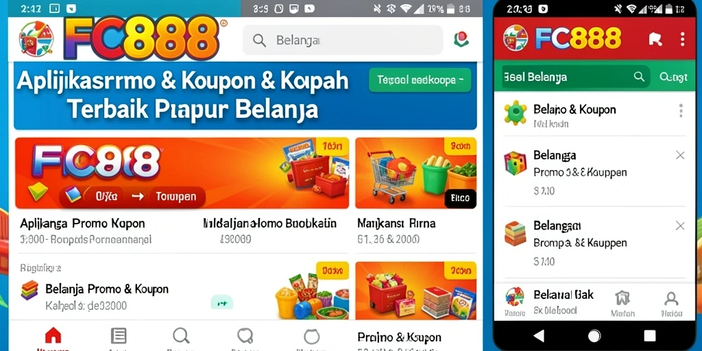 Tampilan antarmuka aplikasi FC888 yang menarik dan informatif.
