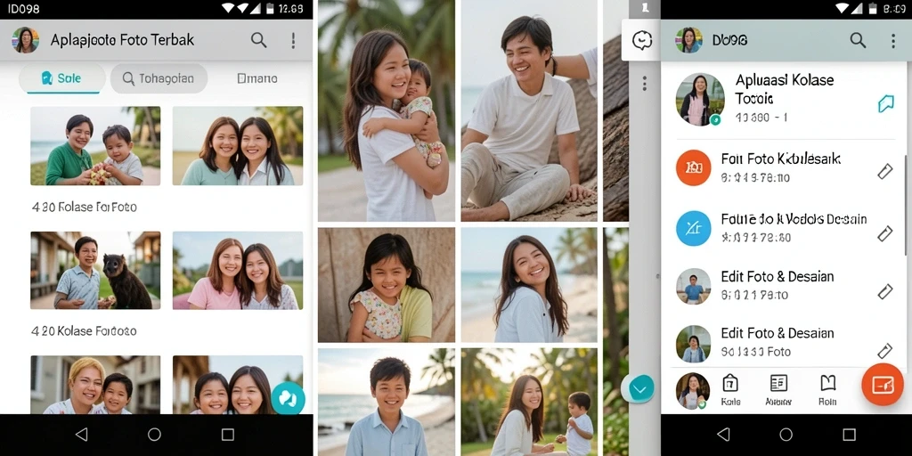 Tampilan antarmuka ID098 yang user-friendly dan beragam pilihan kolase.