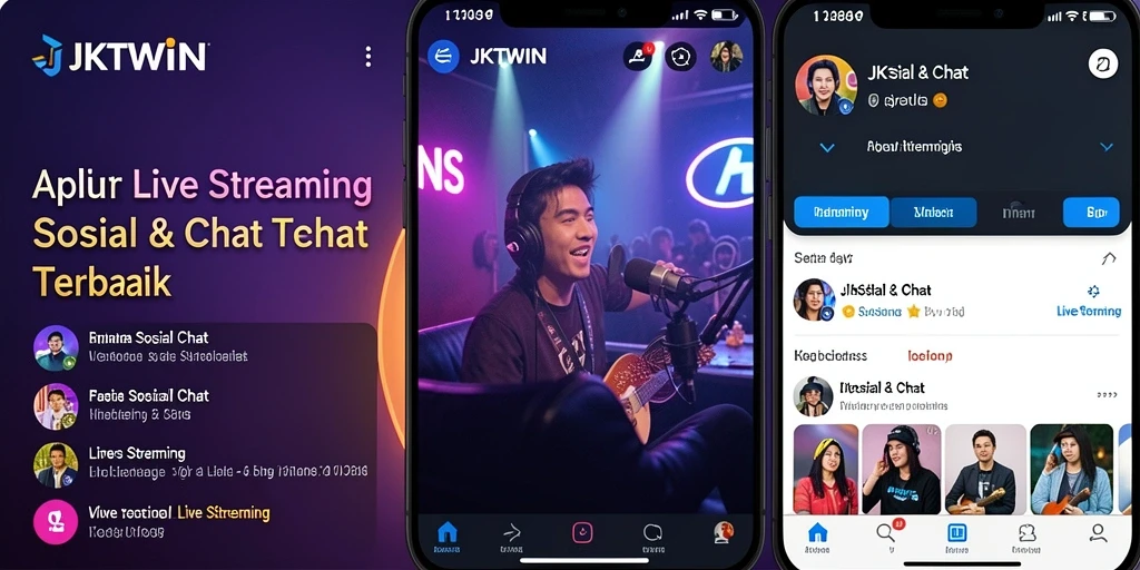 Tampilan antarmuka JKTWIN saat melakukan Live Streaming penuh warna dan interaktif.