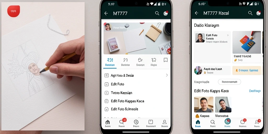 Antarmuka MT777 yang menawan untuk edit foto kertas kaca.