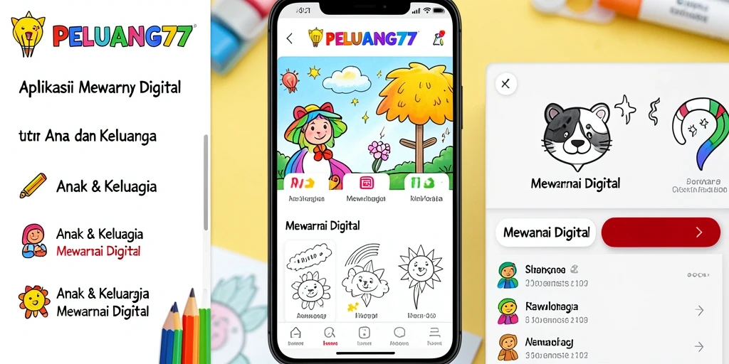 Screenshot PELUANG77 menampilkan antarmuka mewarnai yang interaktif.