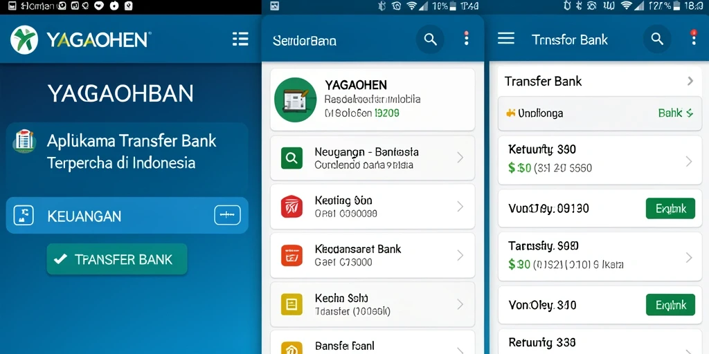 Screenshot antarmuka YAGAOHEN menampilkan fitur Transfer Bank yang mudah digunakan.